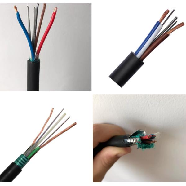 2 Copper Wire OPLC 4 Core Outdoor Optical Cable YOFC Single Mode Optical Power Composite Cable