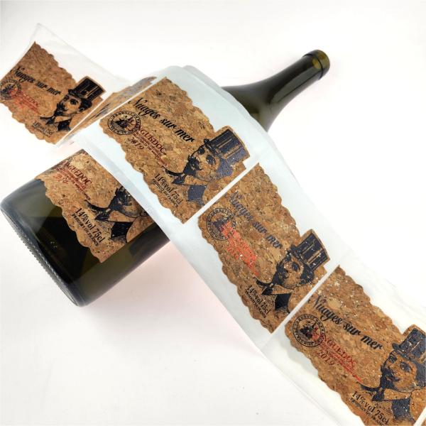 Printed Sticky Logo Labels Environmentally Friendly Renewable Oak Custom Wine Bottle Stickers