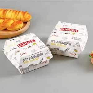Customized Logo Chicken Burger Box Eco-Friendly and Recyclable Solution for Fast