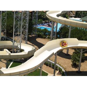 Fiberglass Pool Slide Water Play Equipment , Custom Length and Platform Height