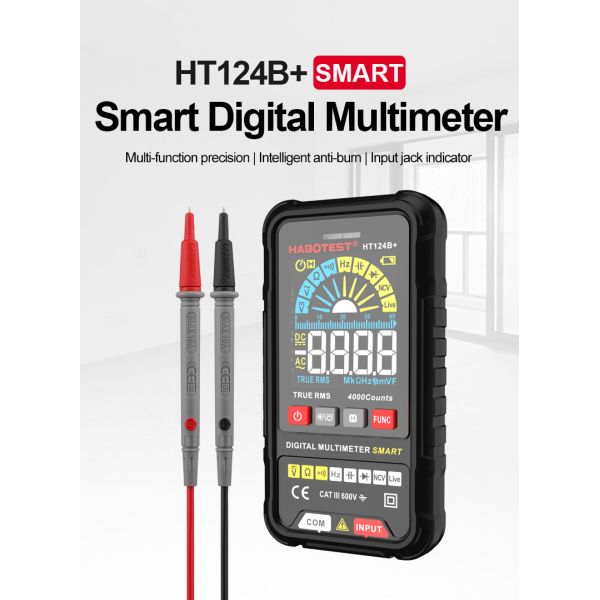 Smart Handheld Digital Multimeter with True RMS 4000 Counts Auto Range Tester for Industrial and Household Use