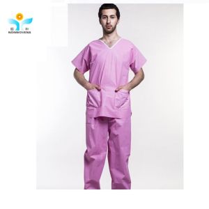 V Shape Collar Disposable Protective Suits SPP Material Patient With Pockets For