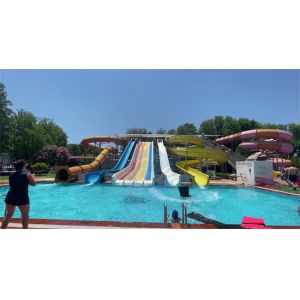 Fiberglass Mat Racer Water Slide Cluster Rainbow Water Slide 6m Height