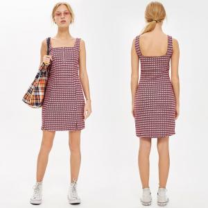 Wholesale Gingham Women Dress Mini Summer Tank Dresses Ladies from china suppliers