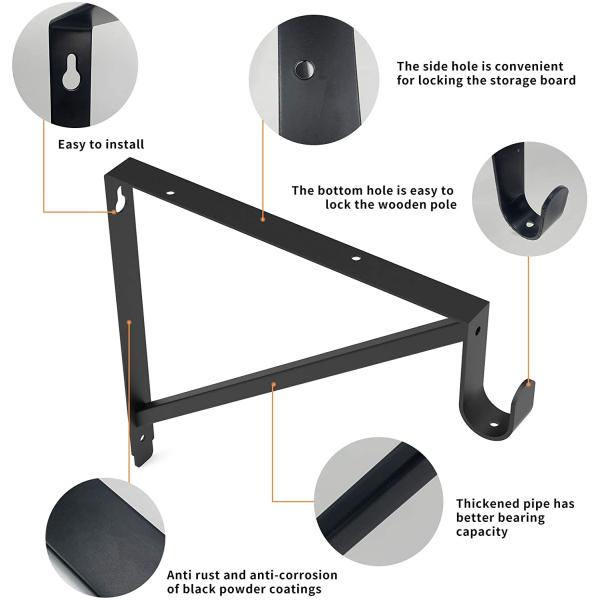 Standard Closet Shelves Bracket with Rod Shelving Support and Screws Easy Installation