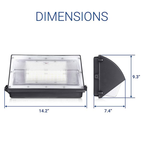 Commercial engineering LED wall lamp DLC/UL certified 8600 lumens high brightness 42-120W radar sensor