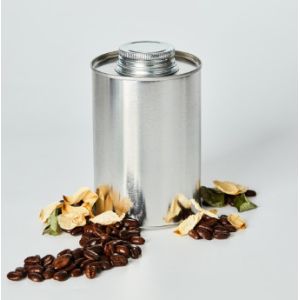 Customized Screw On Lid Coffee Tin Cans With Cylindrical Shape