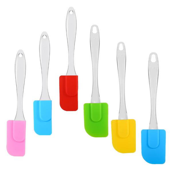Quality Nontoxic Detachable Silicone Pastry Scraper With Transparent Plastic Handle for sale