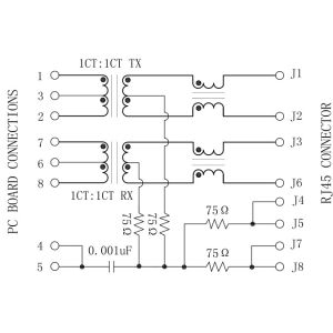 JXR1-0015NLT | LPJ6011BBNL Rj45 Modular Jack Industrial Temperature