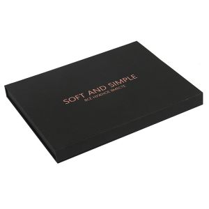 Rigid Cardboard Gift Packaging Box Book Shape Black Paper A4 Magnetic Gift Boxes
