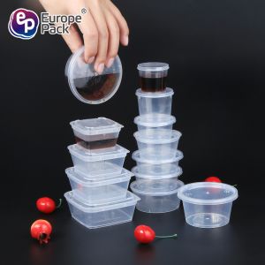 China 1oz 1.5oz 1.6oz 2oz 3oz 4oz dipping chili take out disposable PP clear square round mini plastic sauce cup with lid on sale