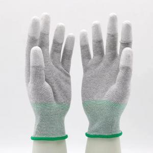Wholesale 13 Gauge Carbon Fiber Knitted White PU Coated Work Gloves Anti ESD Gloves from china suppliers