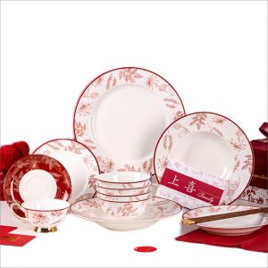 China 2 Person Decoration Ceramic Tableware Set With Under Glazed Technique on sale
