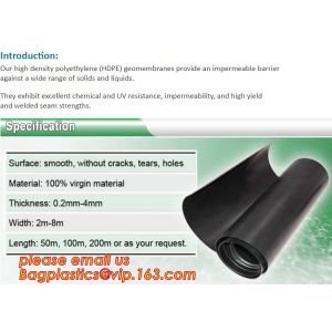 0.75mm Geomembrane for Irrigation Water storage Pond, 00:10 Impervious membrane