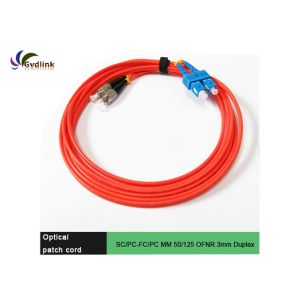 China SC/UPC-FC/UPC MM OFNR 3mm Fiber Optic Patch Cables on sale