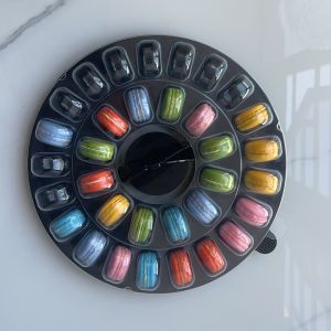 12 Pcs PET Plastic Macaron Containers Embossing Printing Handling