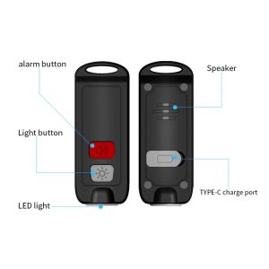 130 Decibel DC 5V Sound Alarm Keychain For Children Emergency