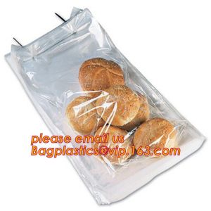 Bakery use FDA approved food grade custom logo clear 30microns wicketted pe bags