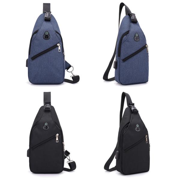 Multipurpose Crossbody Sling Bag With Usb Charging Port Oxford Fabric Waterproof