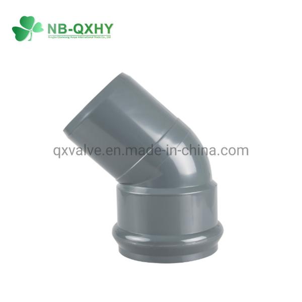 QX DIN Standard Pn10 UPVC Elbow 45ddeg Size 200mm-315mm for Customized