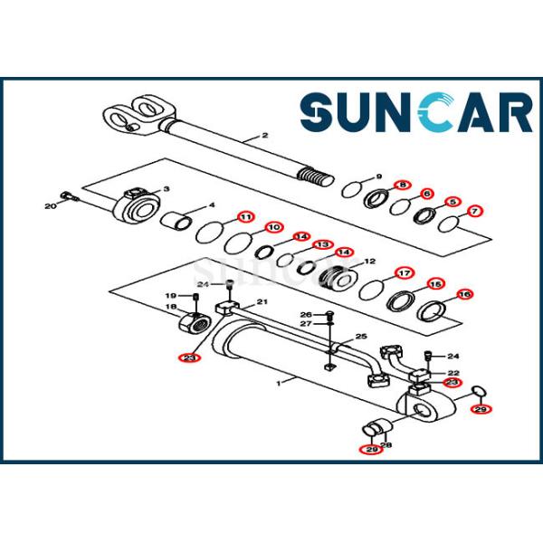 Case 31Y2-03180 31Y203180 Boom Cylinder Seal Repair Kit For 1221E Wheel Loader