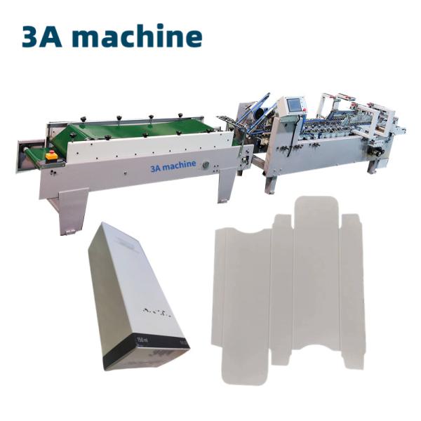 3A PLC Auto Lock Bottom Folder Glued Machine for Presentation Folder Manufacturi
