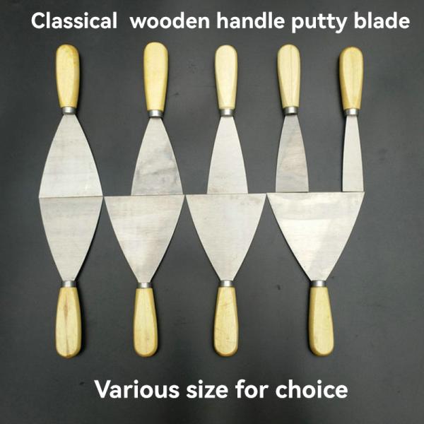Customizable Logo Wall Plastering Scraper Construction Tools Wood Handle Putty Knife