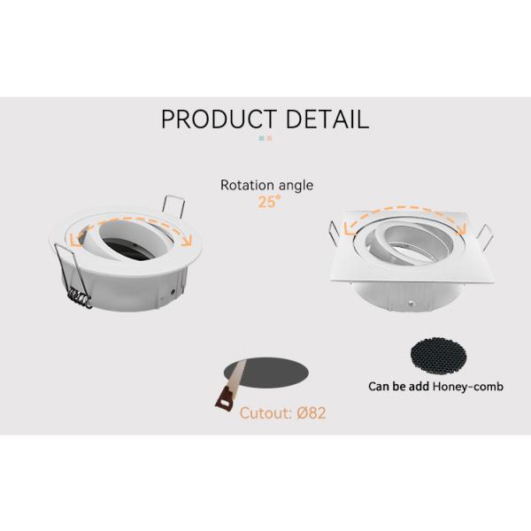 Square Tilted Downlight Frame Glare Reduction MR16 Downlight Housing