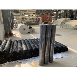 Black Ground Stabilisation Mesh Fiberglass Geogrid for Cement Pavement