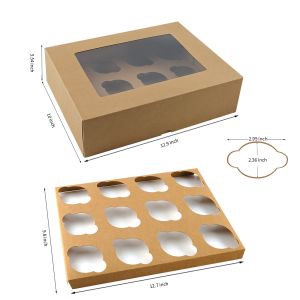 Eco Friendly Kraft Paper Fold Food Packaging Boxes for Bakery Boxes Cookie Box