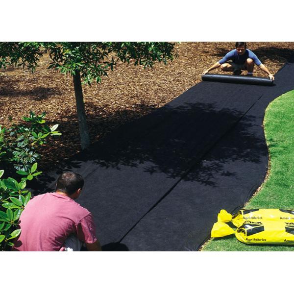 PP Spunbond Garden Weed Control Fabric Black 70gsm Waterproof Plain Style