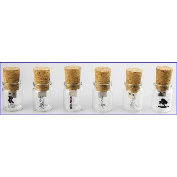 Delicate Glass Bottle Customized 64GB Pen Drive Disk Storage Device