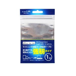 China Window Packaging Bag for USB Charge & Sync Touch Cable Resealable Zipper Top Custom Ziplock Plastic Bags with Hang Hole on sale China Window Packaging Bag for USB Charge & Sync Touch Cable Resealable Zipper Top Custom Ziplock Plastic Bags with Hang Hole on sale