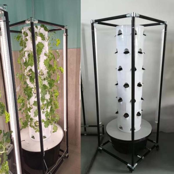 Quality Indoor Hydroponic tower Systems Home Vertical Garden Tower with Led Light Vertical Tower for sale