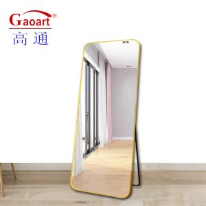 Contemporary Design Style Floor Length Full Arch Gold Wall Mirror for Home
