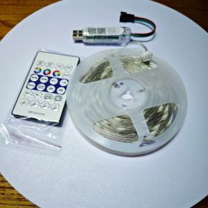 5V RGB SMD 5050 LED Light Strip with 24-KEY Control Set 5Meter/roll 50000