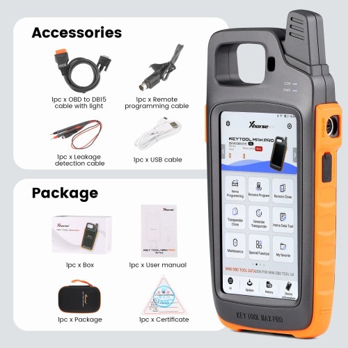 Xhorse VVDI Key Tool Max Pro With MINI OBD Tool Function Support CAN FD/ Voltage