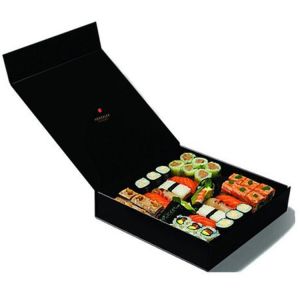 Magnetic Folding Closure Sushi Takeaway Box Custom Logo Food Grade