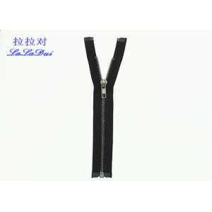 12 Inch Metal Separating Zipper Black Polyester Tape For Trousers / Hometextile