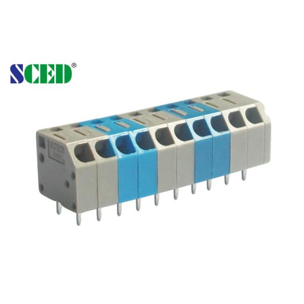 Quality Pitch 3.50mm Spring Screwless Terminal Block 300v 10a Electric Degree Terminal Block for sale