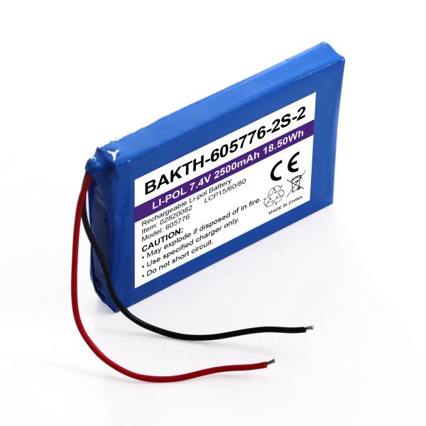 Factory Hot Sales Battery BAKTH-605776P-2S-2 2500mah 7.4v Rechargeable Li-pol Battery