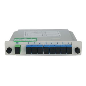 Single Mode Fiber Optic 1x8 PLC Optical Splitter SC G657A1