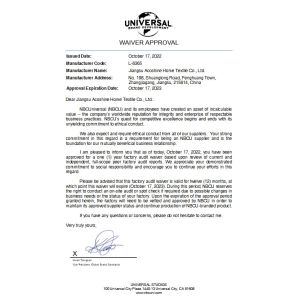 Zhangjiagang Acoshine Hometextile Co., Ltd. Certifications