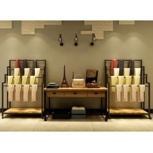 Scarf / Towel Shop Display Showcase Moveable Multi Storey Portable Shelf