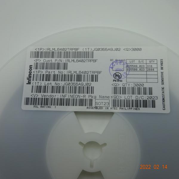 Quality Custom Dual MOSFET Chip IRLML6402TRPBF Transistor 65mOhms for sale