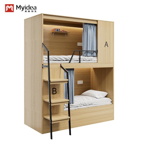 Support customization Modern Design Safe And Stable Bunk Bed For Youth Hostel