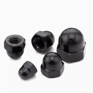 Metric Threaded M5 M6 B7 Carbon Steel Metal Hexagon Cap Nut with Black Oxide