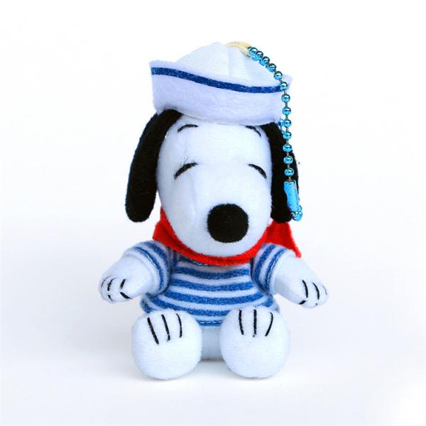 Wholesale 15 Cm Lovely Sailor Suit Snoopy Plush Key Chain Bag Pendant Little Boy'S Present