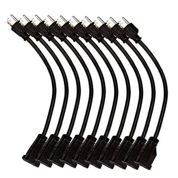 American standard 3pin black 18AWG extension power cord 0.5m-10m copper power extension cable