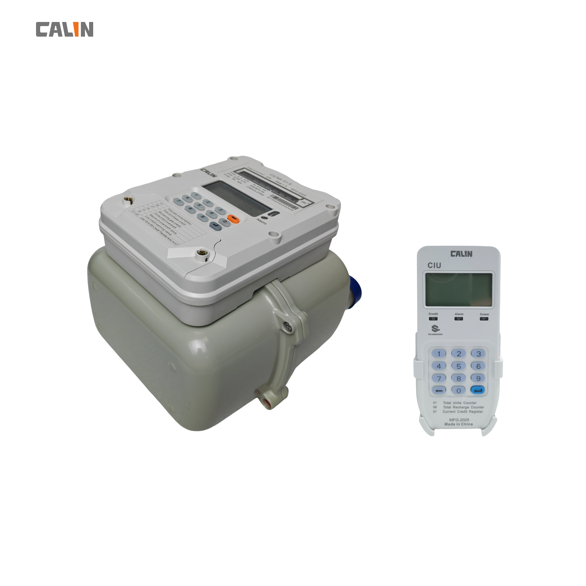 White STS Compliant Prepaid Gas Meter Keypad Gas Meter Diaphragm